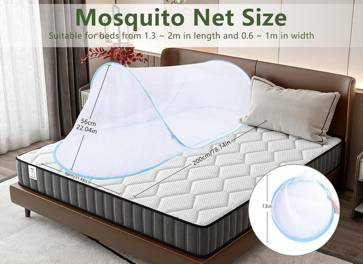 Gugxiom Foldable Net, Moskitonetz Up for Single Bed, Portable Reise Moskitonetz, Net für Bedroom, Ou