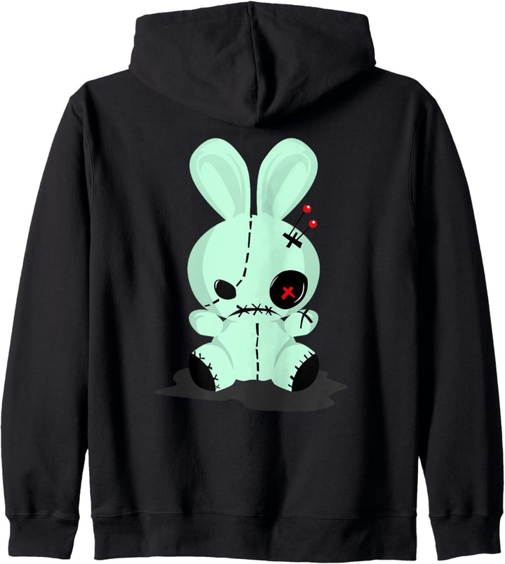 Pastel Gothic Sweatshirt Green Voodoo-Puppe Kapuzenjacke