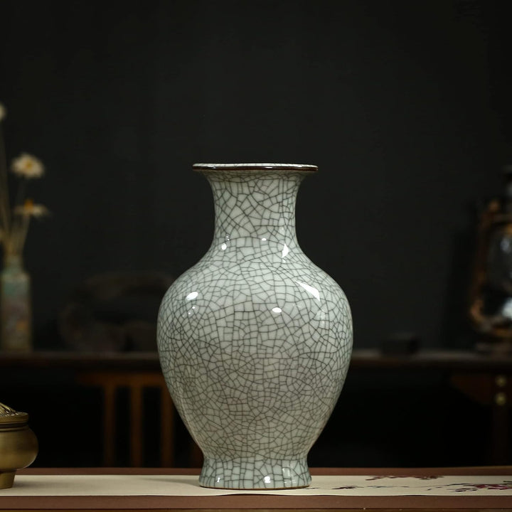 Chinesische Keramik Kunst Handgemachte Antike Eis Crack Glasur Vasen Grosse China Porzellan Blume Fl