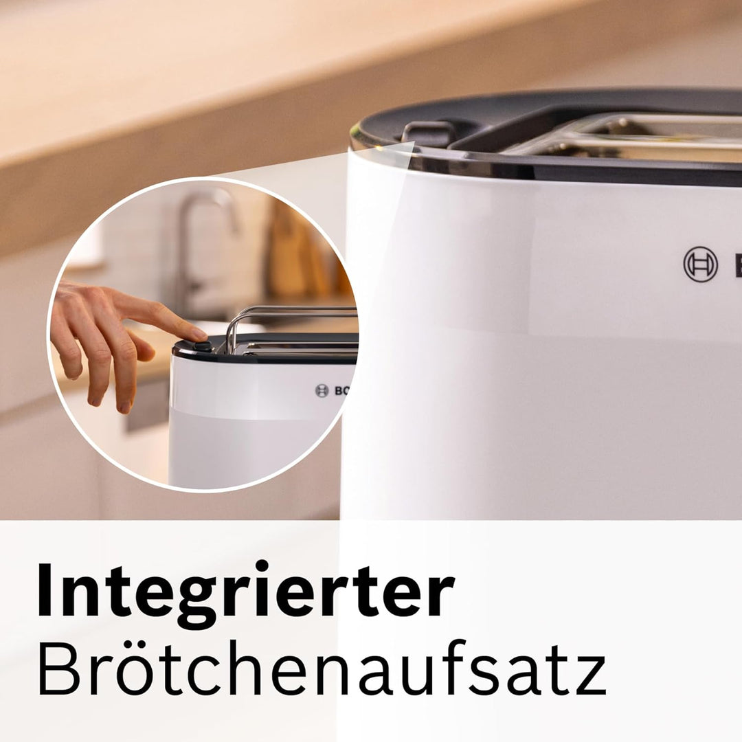 Bosch Kompakt Toaster MyMoment TAT2M121, integrierter Brötchenaufsatz, mit Auftaufunktion, mit Absch