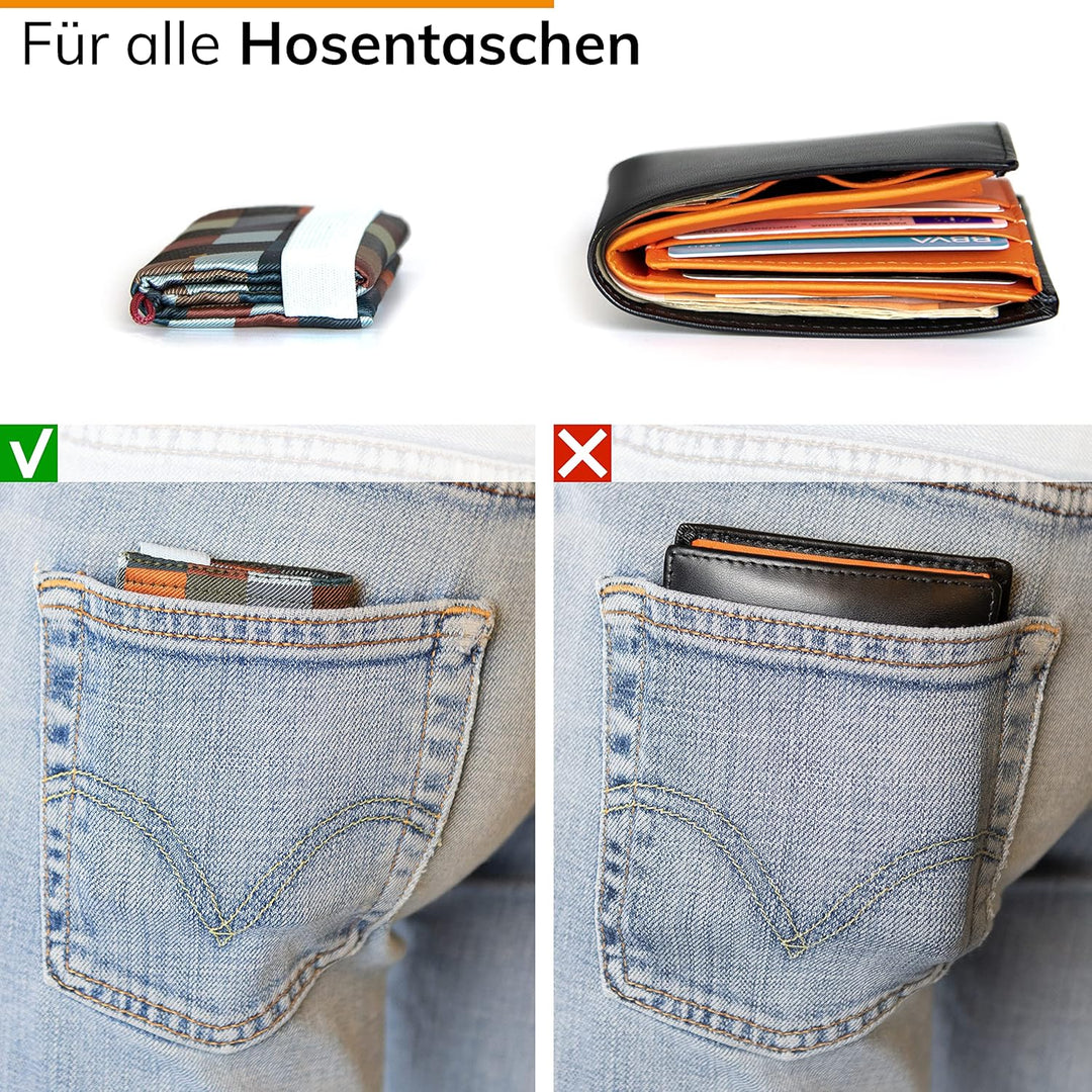 GUGGIARI® Slim Wallet mit RFID Schutz für Kreditkarten-, Bargeld- und Schlüsselhalter - Kartenetui H