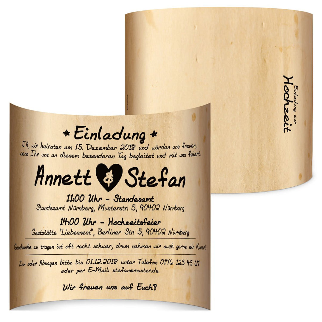 Kartenmachen.de 10 x Hochzeitseinladungen Einladungskarten Hochzeit - Vintage Flaschenpost, 10