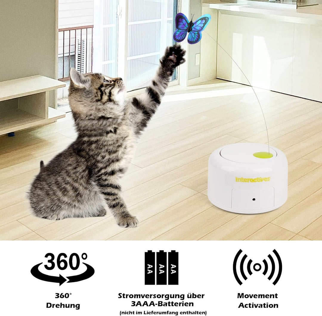 Pet Prime Automatisches Katzenspielzeug, Elektronisches Katzenspielzeug, Katze Schmetterling Spielze