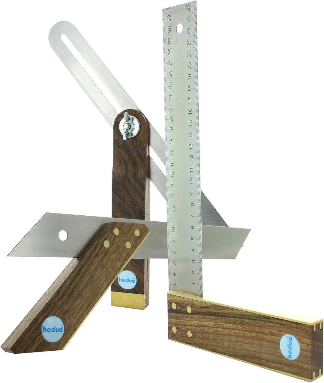 hedue® Tischlerwinkel Set A031 - Tischler Werkzeug Set mit Tischlerwinkel 30 cm, Gehrmass 30 cm und