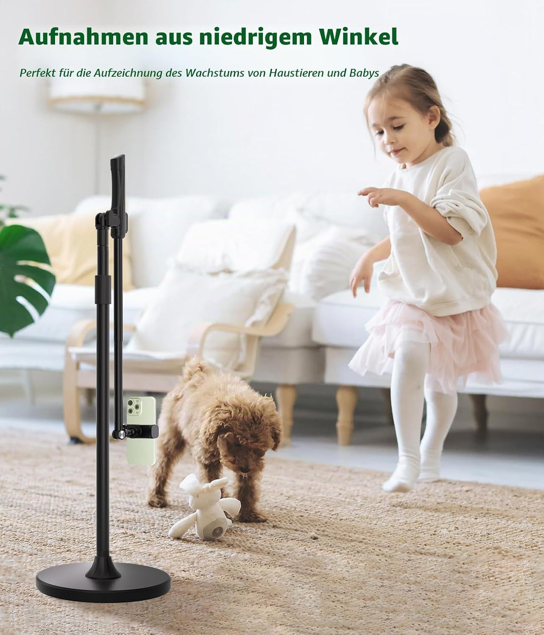 Handy Stativ, Overhead Stativ Handy mit 360° Ausziehbaren Arm &amp; Fernbedienung &amp; Handyhalterung, Hori