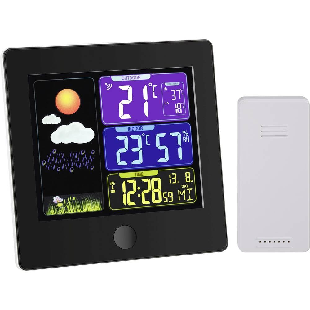 TFA Dostmann Sun Funk-Wetterstation, 35.1133.01 Wettervorhersage mit Farbdisplay Raumklimakontrolle,