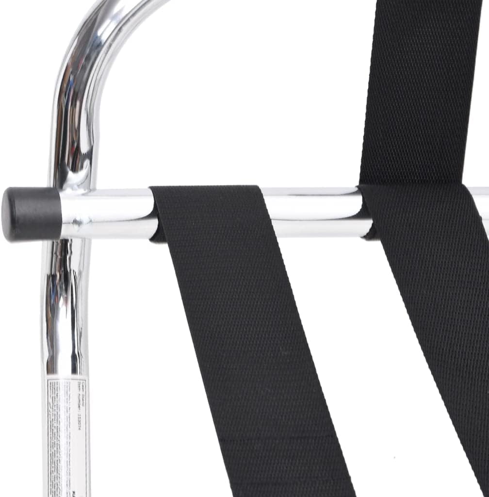 Gepäckablage mit Rückenlehne in Silber 56 x 39 x 52 cm klappbar für Hotelzimmer, Gästezimmer und Fer