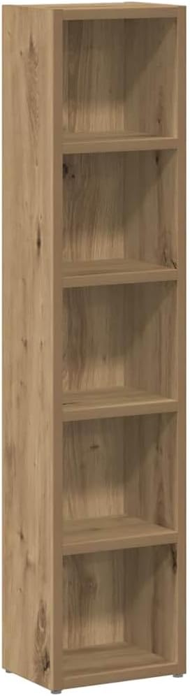 vidaXL CD-Regale 2 STK. Artisan-Eiche 21x16x93,5 cm Holzwerkstoff, CD-Schrank, CD-Ablage, Standregal