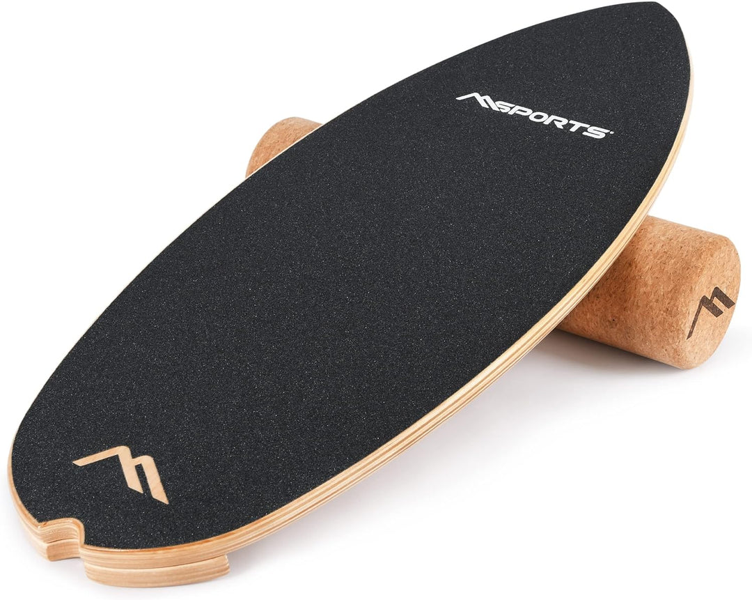 Surf Balance Board aus Holz/Balance Skateboard inkl. Rolle | Balance Board & Indoor Surfboard Trickb