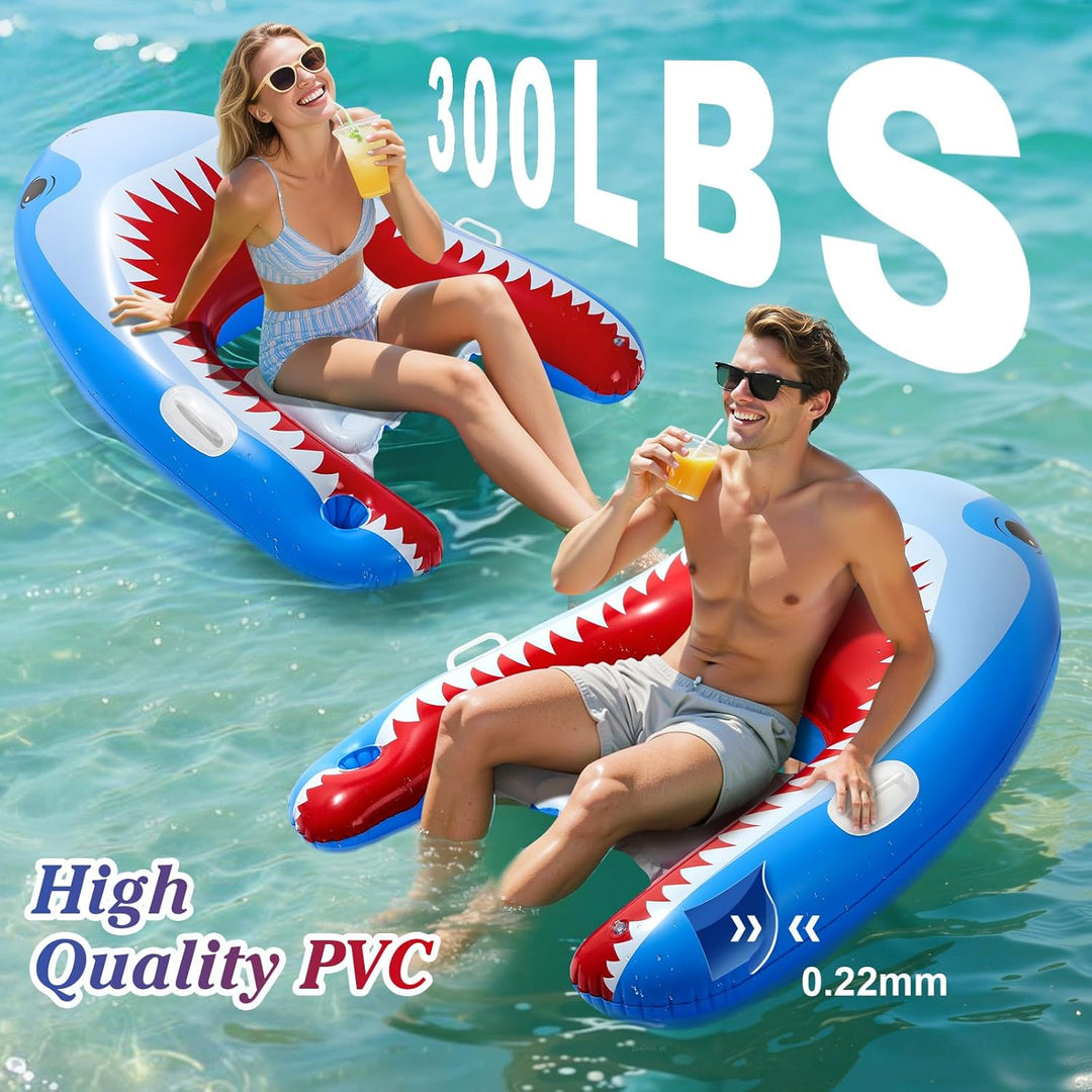 HeySplash Aufblasbares Pool Luftmatratze mit Tassenhalter, Pool Aufblasbares Bett in Meerjungfrau Sc