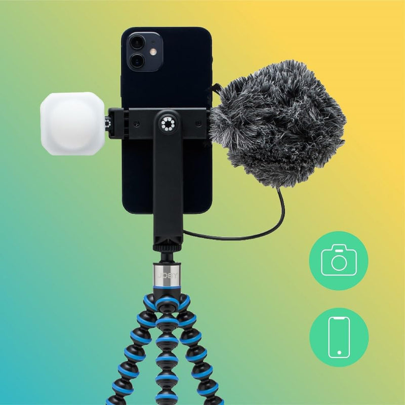 JOBY GorillaPod GO, Flexibles Stativ mit Kugelkopf und GripTight 360 Halterung für Smartphone, Kompa