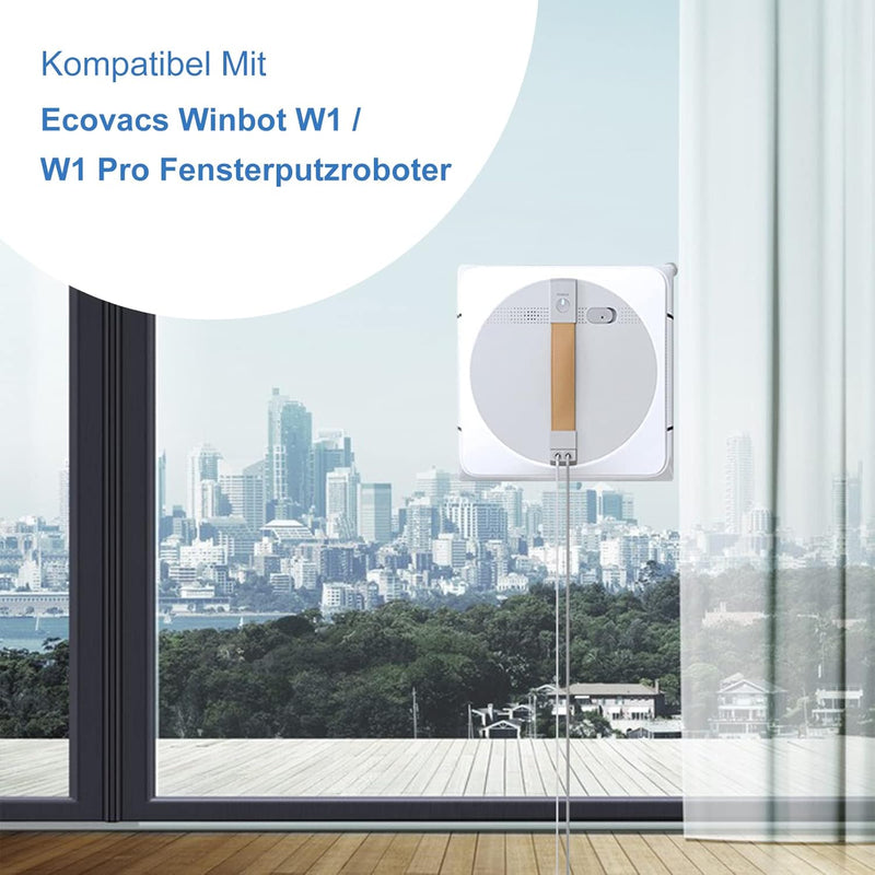 6 Stück Reinigungspad Ersatzteile für Ecovacs Winbot W1 / W1 Pro Fenster Staubsauger Roboter, Waschb