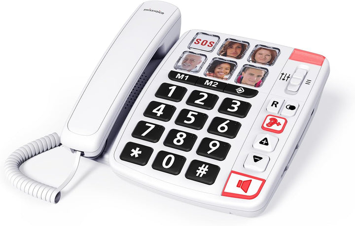 Swissvoice Xtra 1110 schnurgebundenes Telefon mit extra grossen Tasten, sechs Foto-Direktwahltasten,