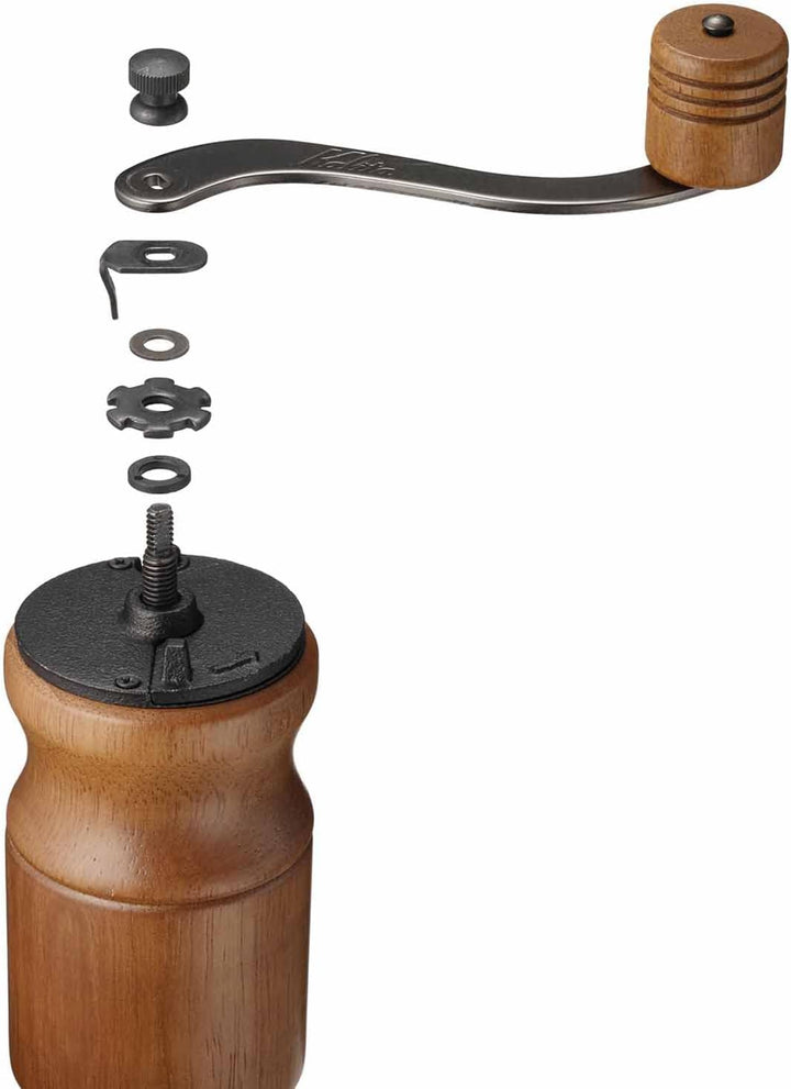 Carita Kaffeemühle Holz Langlebig Gusseisen Cutter KH-10BR Braun #42169 Handmühle für Anfänger Klein
