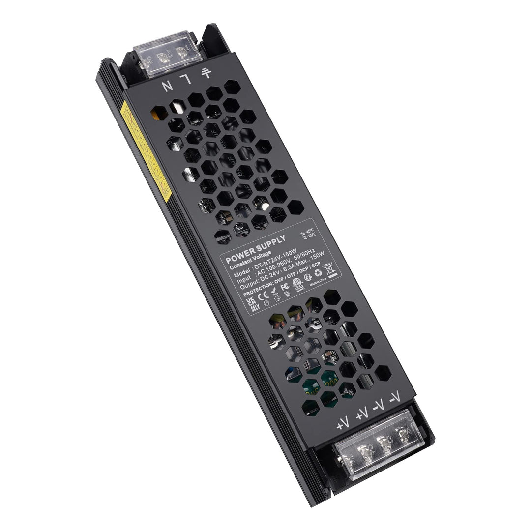 REYLAX LED Trafo 24V 150W, Flach Trafo 230V auf 24V 6.25A, LED Netzteil 24V DC Niedervolttrafo, Kons
