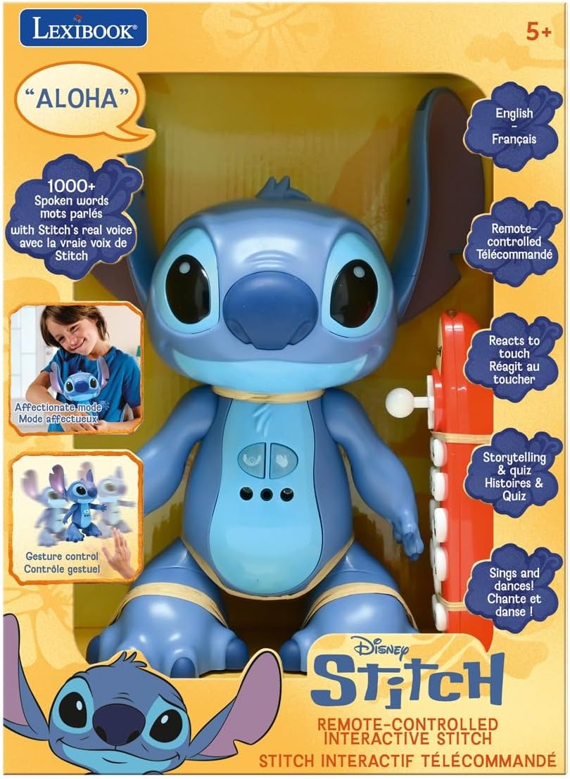 Lexibook - Robot Stitch télécommandé bilingue et intéractif, avec la vraie voix de Stitch, Franz
