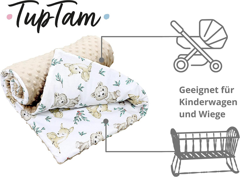 TupTam 2er Set Baby Decken Einschlagdecke 85x85 cm für Autositz Babyschale Babydecke Wiegendecke Min