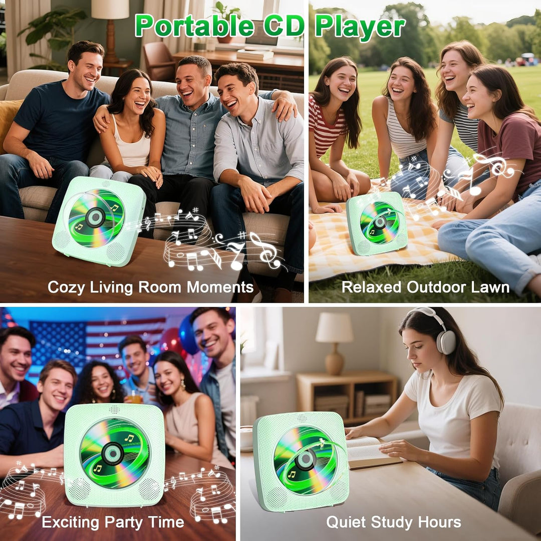 Gueray Tragbarer CD Player Tragbar : Radio CD Players Kinder CD-Player Discman mit 1800mAh Akku Laut