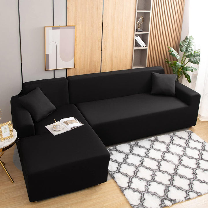 ShowyLive Sofa Überzug Ecksofa L Form Couch Überzug 2er Set Elastische Stretch mit 2 Stück Kissenbez