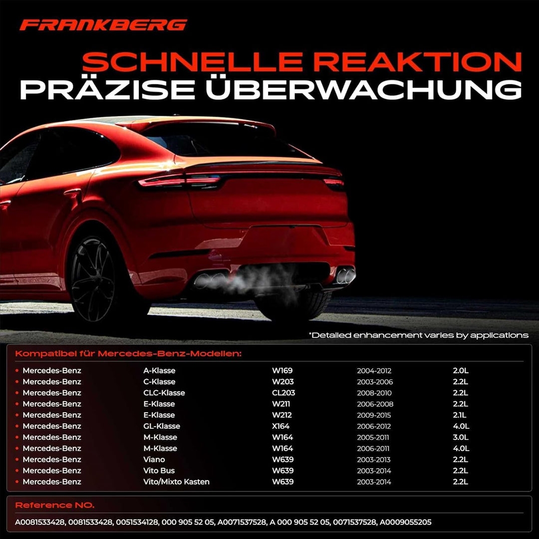 Frankberg 1x Abgastemperatur Sensor Kompatibel mit W169 A160 2.0L 2004-2012 W211 E200 E220 2.2L 2006
