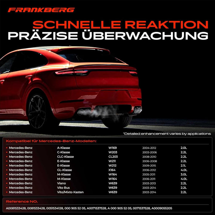 Frankberg 1x Abgastemperatur Sensor Kompatibel mit W169 A160 2.0L 2004-2012 W211 E200 E220 2.2L 2006