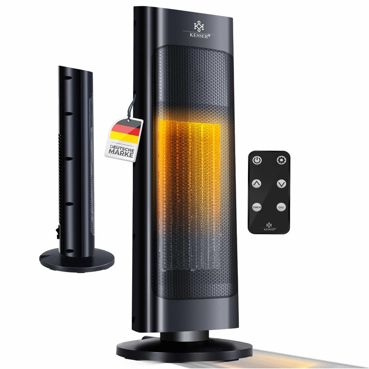 KESSER® Heizlüfter mit Fernbedienung energiesparend leise 2000W Keramik Heizstrahler Standheizstrahl