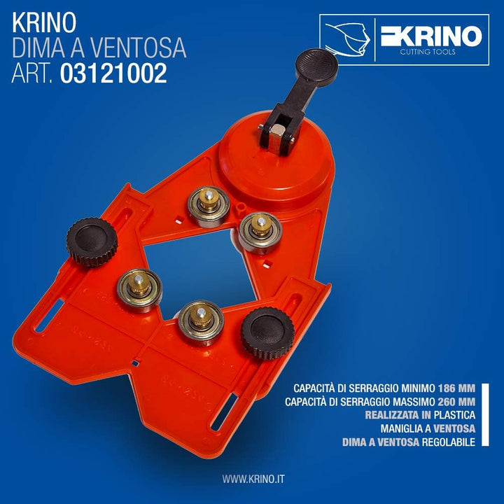 Krino 03121002 Schablone mit Saugnapf zum Aufschrauben Präzise Feinsteinzeug, Keramik und Fliesen, R