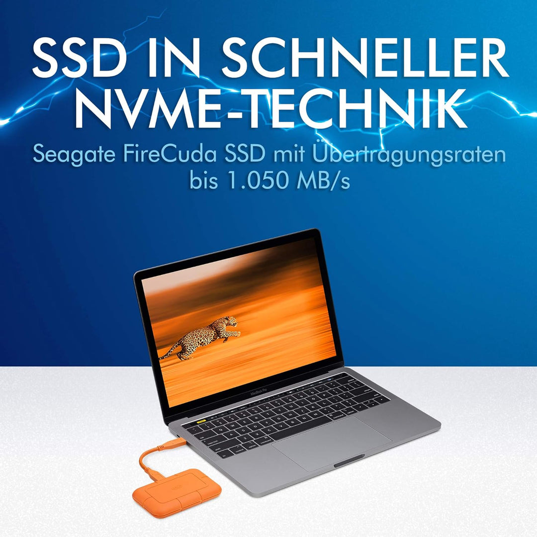LaCie Rugged SSD externe SSD 2TB, 2.5 Zoll, PC & Mac, inkl. USB-C w/o USB-A Kabel, inkl. 3 Jahre Res