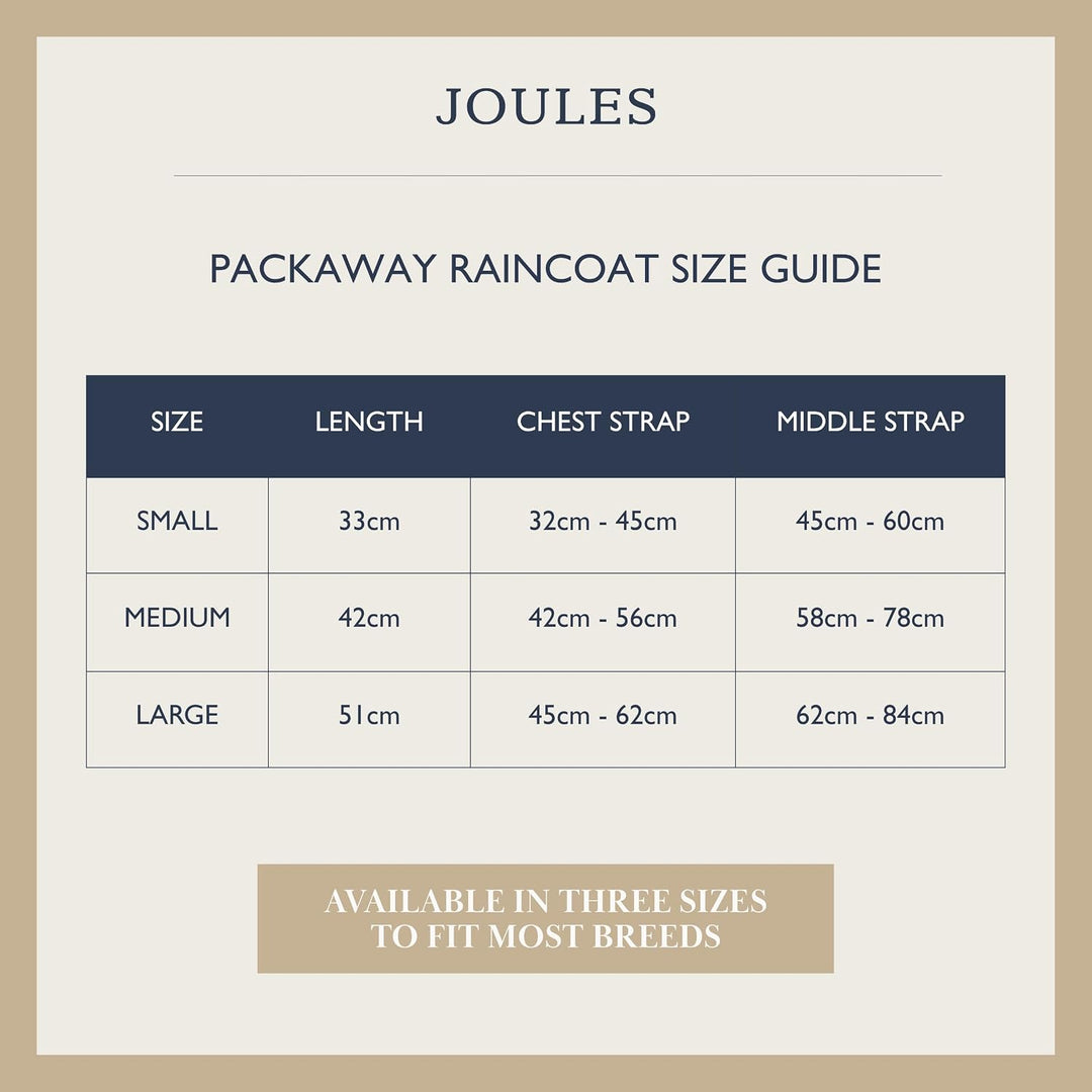 Rosewood x Joules Festival Floral Packaway Hundejacke, Grösse L, leicht, wasserabweisend, mit Kapuze