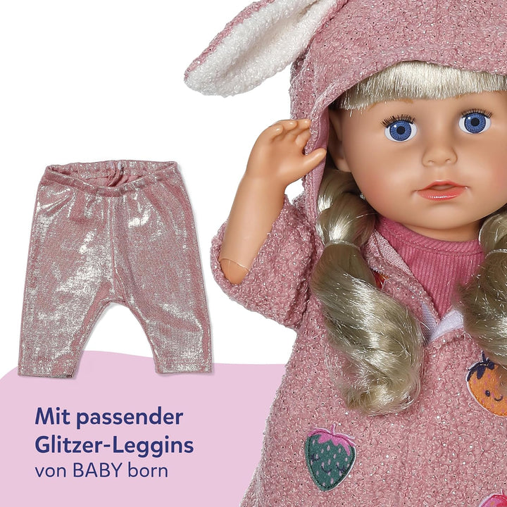 Baby Born Mantel Set mit Kleid, Leggings und Kapuze mit Ohren für 43cm Puppen