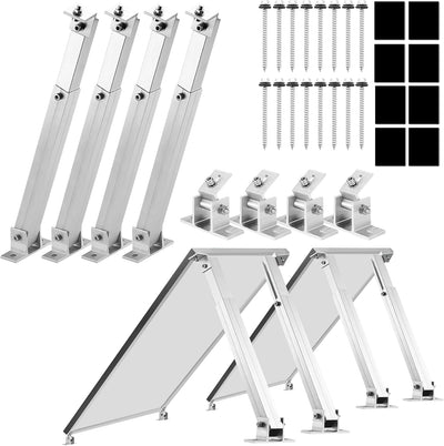 Aufständerung Solarmodul Halterung Balkonkraftwerk Flachdach PV VERSTELB 15-60° (2 Paneele SET 30°-6