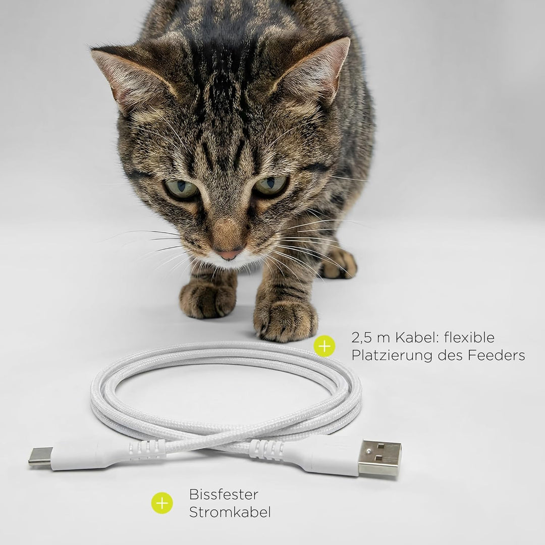 Crispy Wi-Fi Katzenfutterautomat mit App und WLAN, Portionskontrolle und Timer, Edelstahl-Napf, Batt