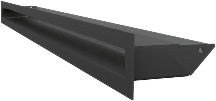 KRATKI Lüftungsgitter LUFT | Warmluftgitter 6 x 80 cm | Schwarz | Abluftgitter für Kamin Belüftung |