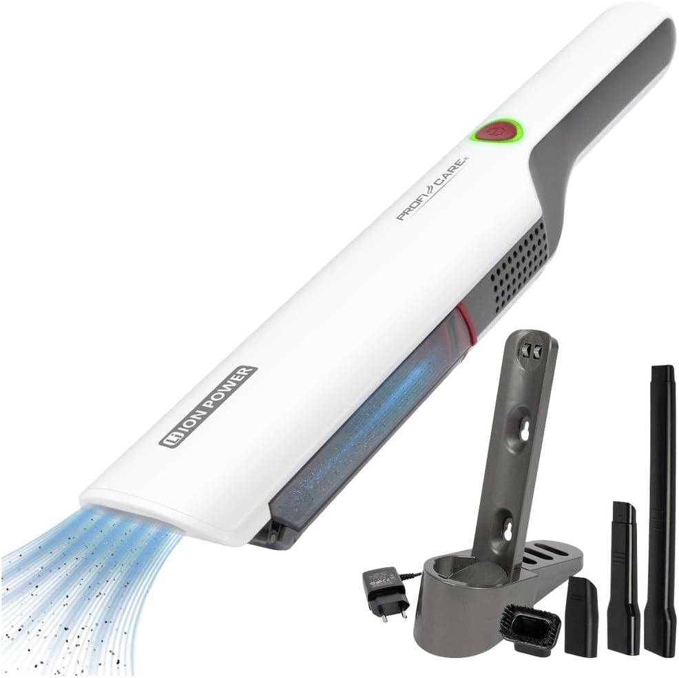 ProfiCare® Handstaubsauger beutellos für Auto und Haushalt, Handstaubsauger Akku inkl. 3 Düsen- und