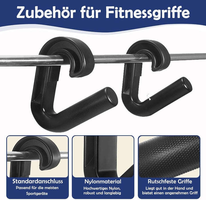 2 Stück Doppelte D-Form Klimmzug Griffe, 90-Grad-Haken Klimmzug Griffe, Kabelzug-Aufsatz, für Schult