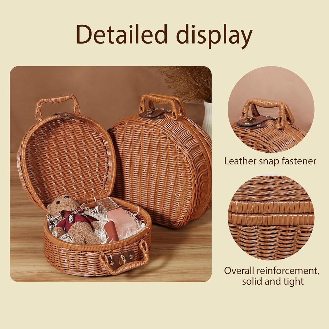 Picknickkorb,Picnic Basket,Picknick Korb,Picknickkorb 2 Personen,mit Griff,Geeignet für Picknick und