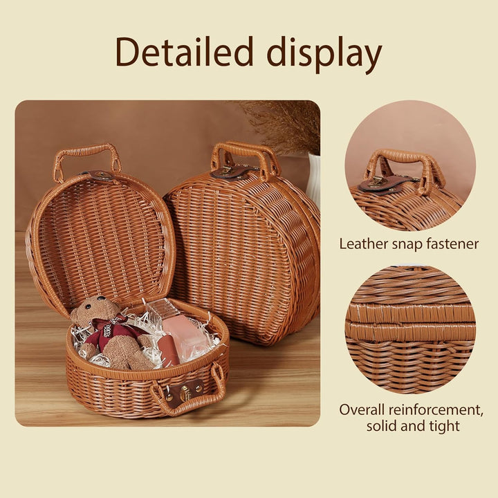 Picknickkorb,Picnic Basket,Picknick Korb,Picknickkorb 2 Personen,mit Griff,Geeignet für Picknick und