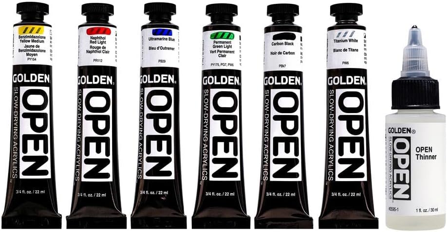Golden Artist Colors, Offenes langsam trocknendes Acryl, 6-farbiges Intro-Set