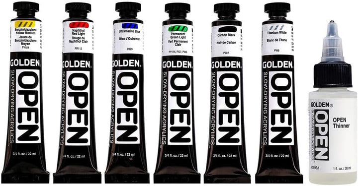 Golden Artist Colors, Offenes langsam trocknendes Acryl, 6-farbiges Intro-Set