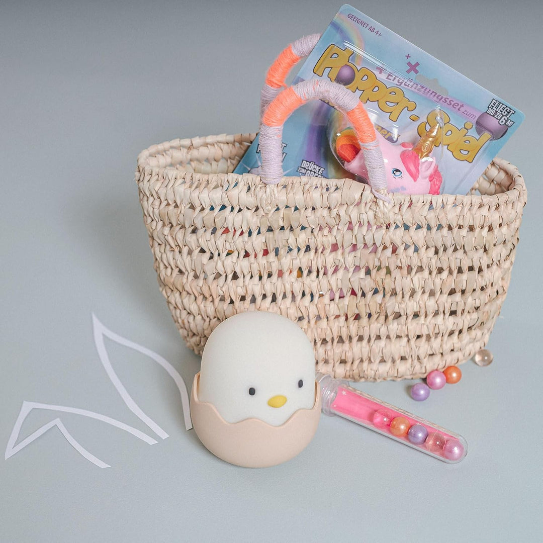 kikadu Kids Shopper Pink aus Palmenblätter, 18 x 7 x 17 cm, nachhaltiger Einkaufskorb für Kinder ab