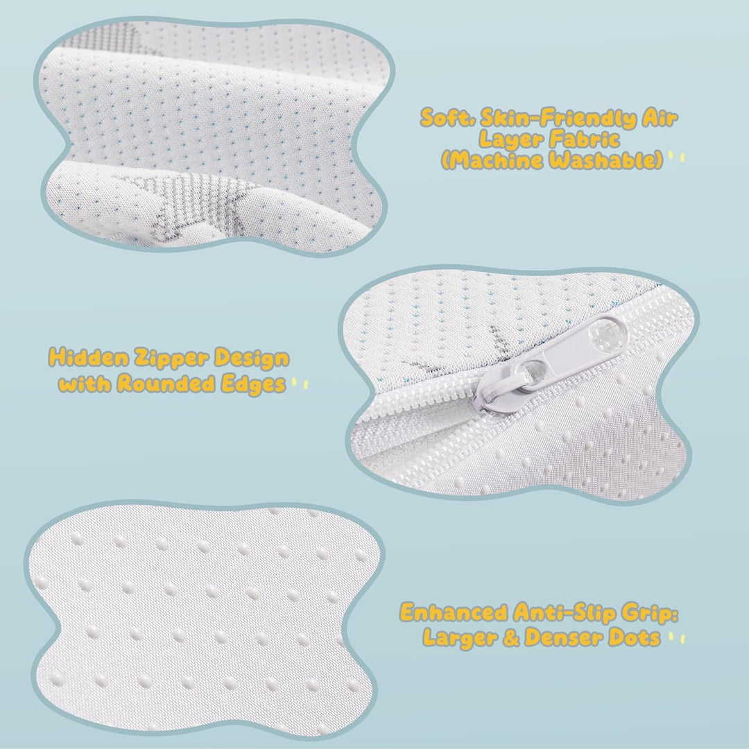 Rausfallschutz Kinderbett - Halb-Wassertropfen Schaumstoff-Schutz, Anti-Rutsch-Grip, Air-Layer-Bezug