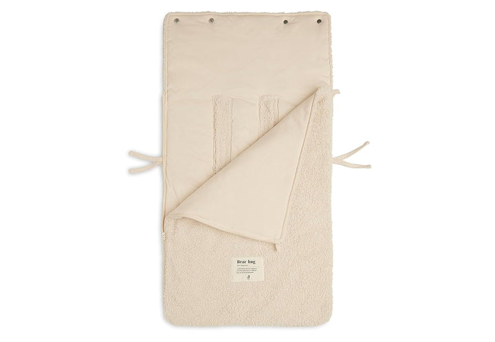 Jollein Fusssack Boucle Naturel - Teddy - Für Babyschale Kinderautositz Gruppe 0+ und Kinderwagen -