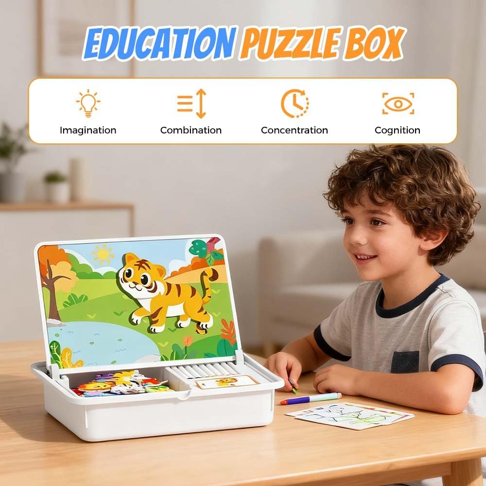 3 In 1 Magnetische Puzzle für Kinder, Neu Magnetspiel, Pädagogisches Magnetgeschenk Montessori Spiel