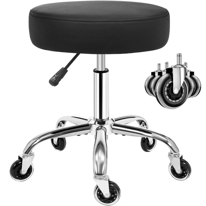 ANWBROAD Rollhocker höhenverstellbar mit Rollen 360° Drehhocker Hocker, Arbeitshocker bis 205 kg bel