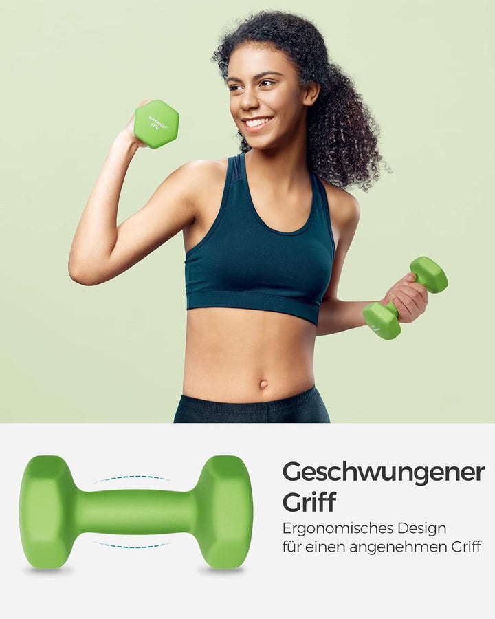 SONGMICS Hanteln, 2er Set,Hantelset, Kurzhanteln, Hexagon, Neopren-Beschichtung, Krafttraining, Work