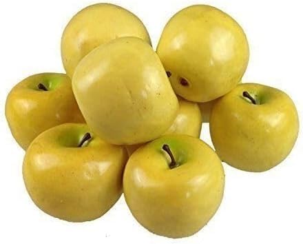 Künstlicher Deko Apfel, 10 Stück (Gelb, 90-120 g/St) Lebensechtes Plastikobst, Plastikfrucht, Kunsto