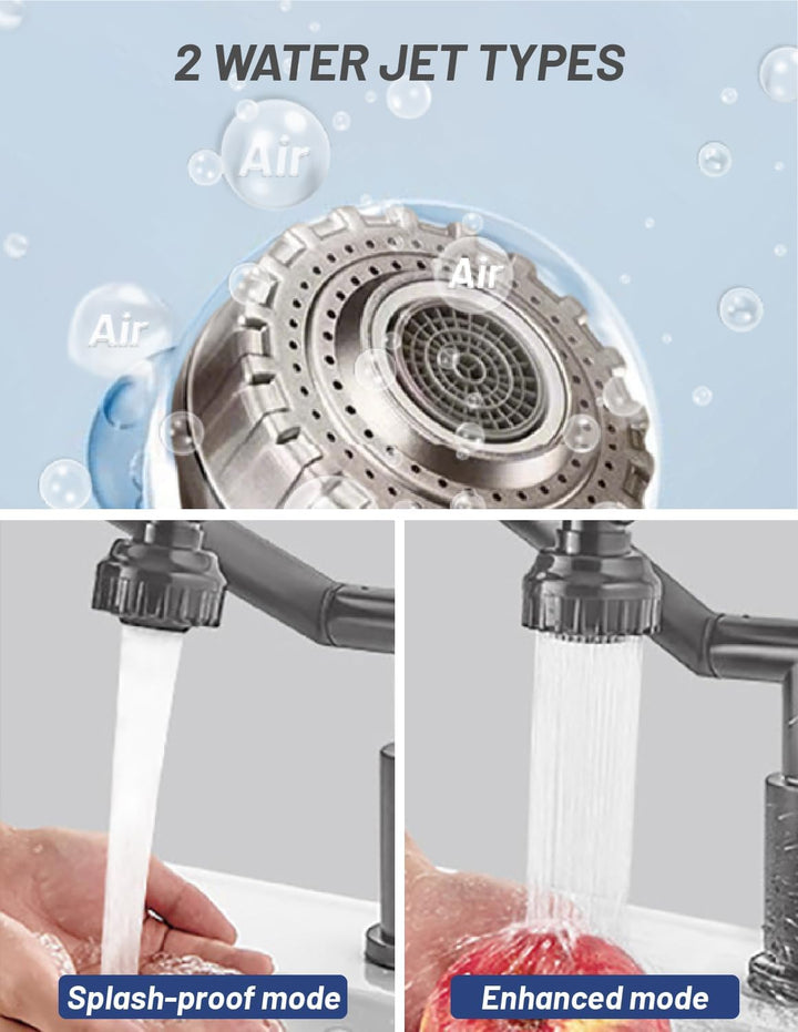 MIDINGCHAI Armatur Bad, Wasserhahn Bad Hoch, 1080 Grad Drehbarer Wasserhahn mit Schlauch, Ideal Stan