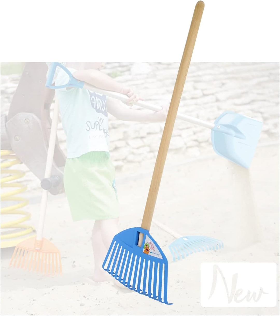 vom Pullach Hof Kinder Rechen Laubrechen 2er Set für Garten Sandkasten Kinderrechen Gartenwerkzeug L