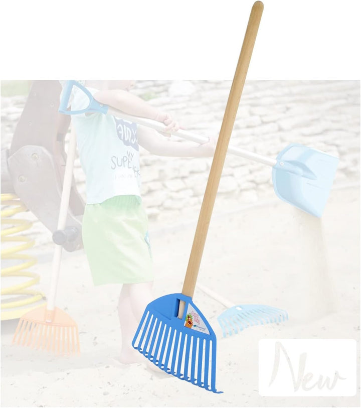 vom Pullach Hof Kinder Rechen Laubrechen 2er Set für Garten Sandkasten Kinderrechen Gartenwerkzeug L