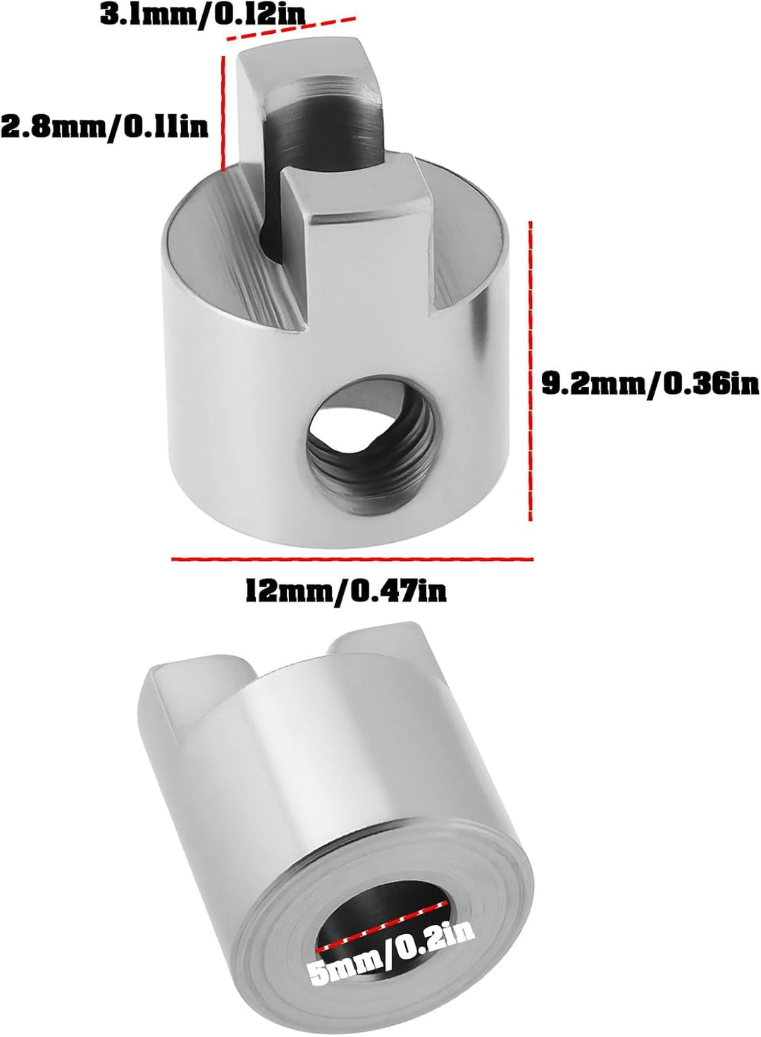 10 Stück RC Boot Edelstahl Antriebsklauen Propelleradaptersatz für RC-Bootswelle 5mm, 5mm